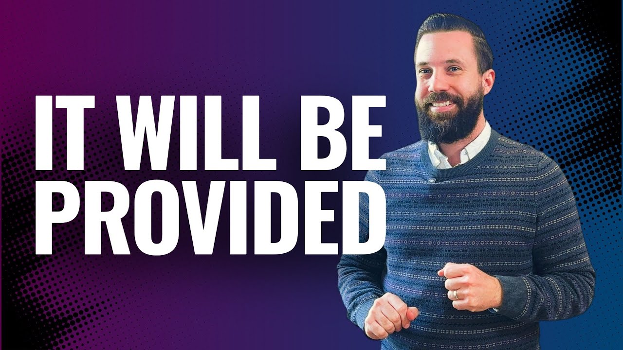 IT WILL BE PROVIDED | Rich Tidwell Sermon