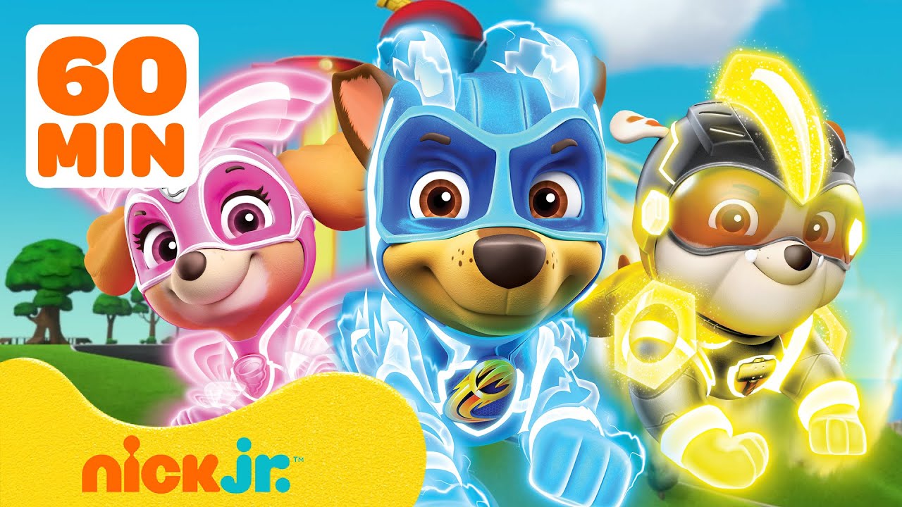 PAW Patrol Mighty Pups Charge Up! ⚡️ w/ Skye & Chase | 60 Minute Compilation | Nick Jr.
