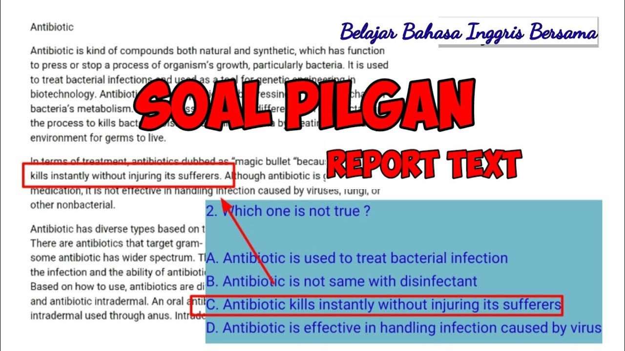 Latihan Soal Pilgan Report Text || Materi report text kelas 9