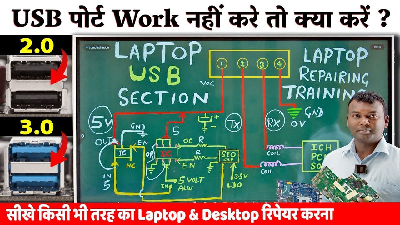 USB Port Not working | Laptop USB Circuit explain | How to Fix Usb problem | Laptop Repairing Course