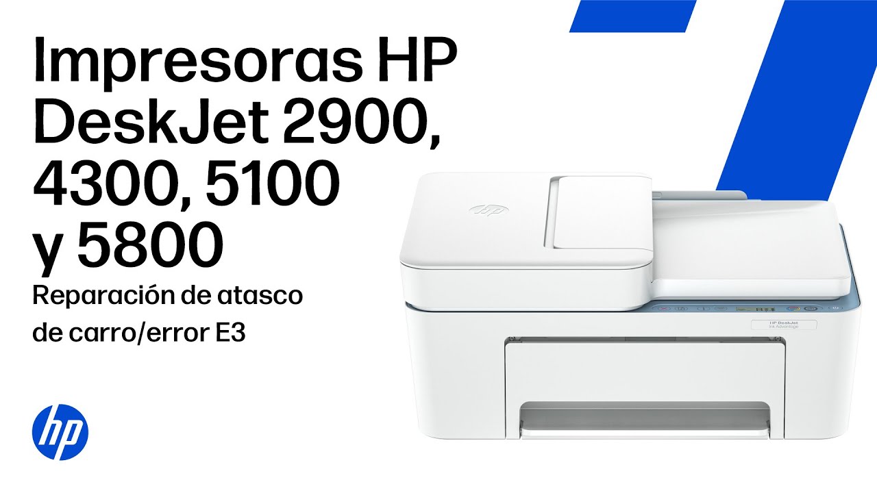 Corregir un mensaje de error de atasco de carro/E3 | HP DeskJet series 2900, 4300, 5100, 5800