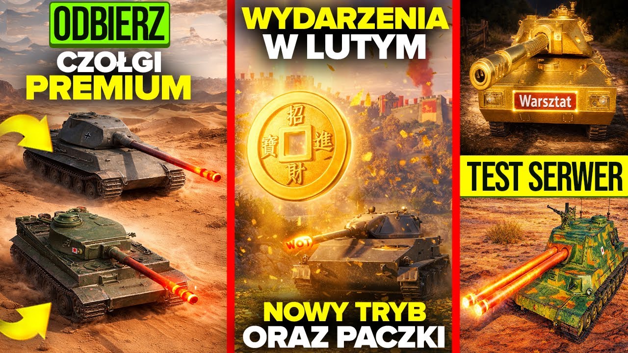 ODBIERZ CZOŁGI PREMIUM! WYDARZENIA w LUTYM - PACZKI, NOWY TRYB, WARSZTAT i SERWER TESTOWY
