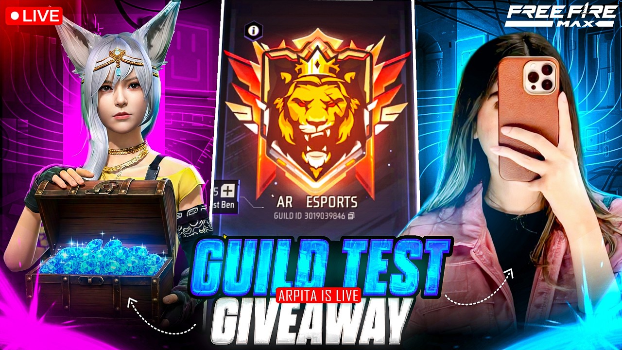 🔴FREE FIRE LIVE GIVEAWAY CUSTOM ROOMS FF LIVE GIVEAWAY & GUILD TEST#FFLIVEGIVEAWAY #freefire #live