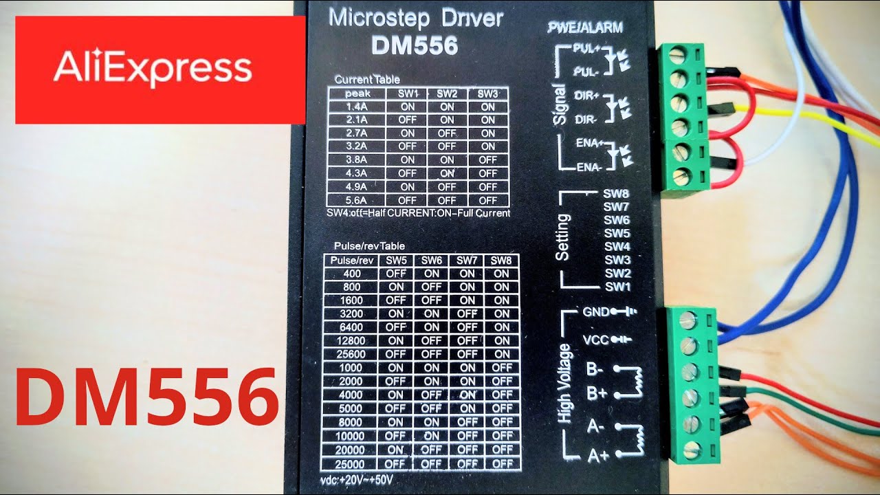 Обзор драйвера шагового двигателя DM556 + Arduino Nano &mdash; подключение, тест и настройка микрошагов