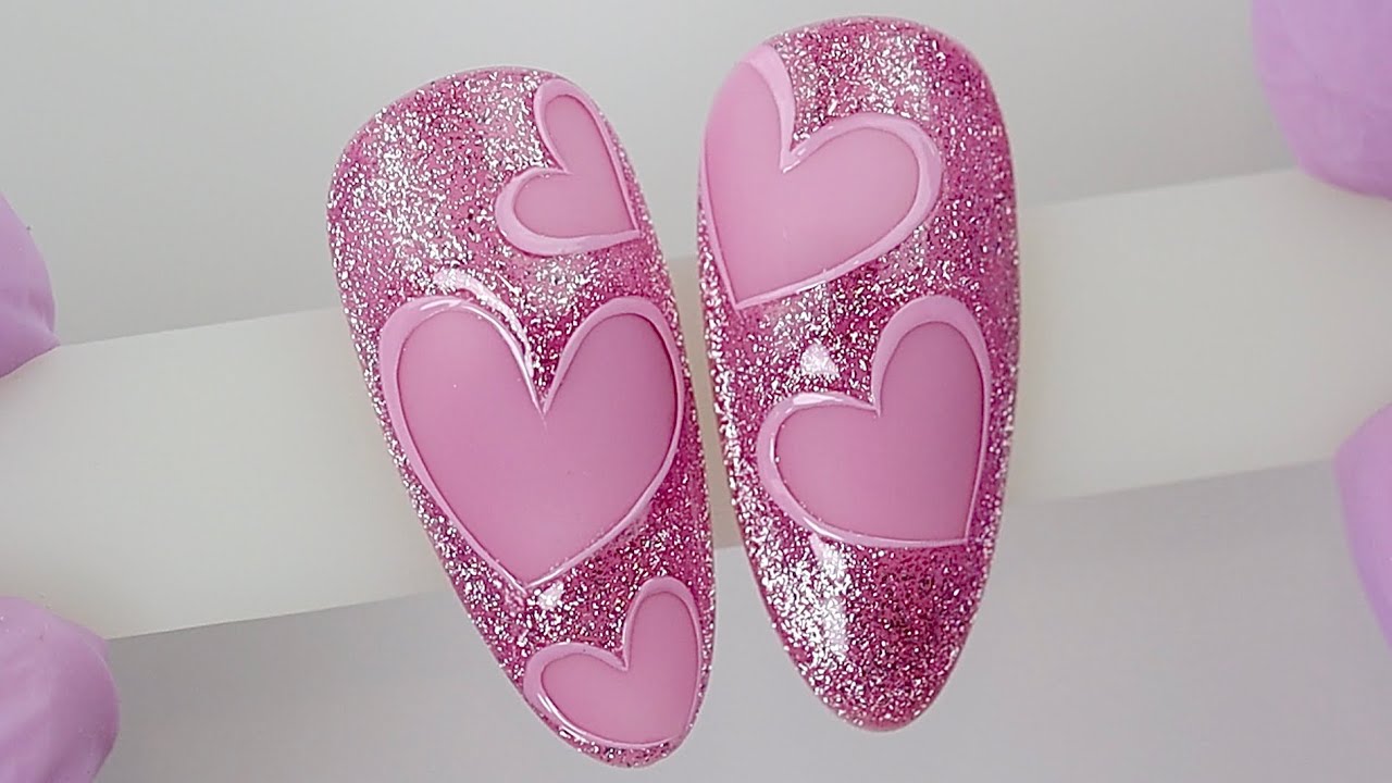 Uñas Brillantes para San Valentin 💅🏼✨ Nail Art
