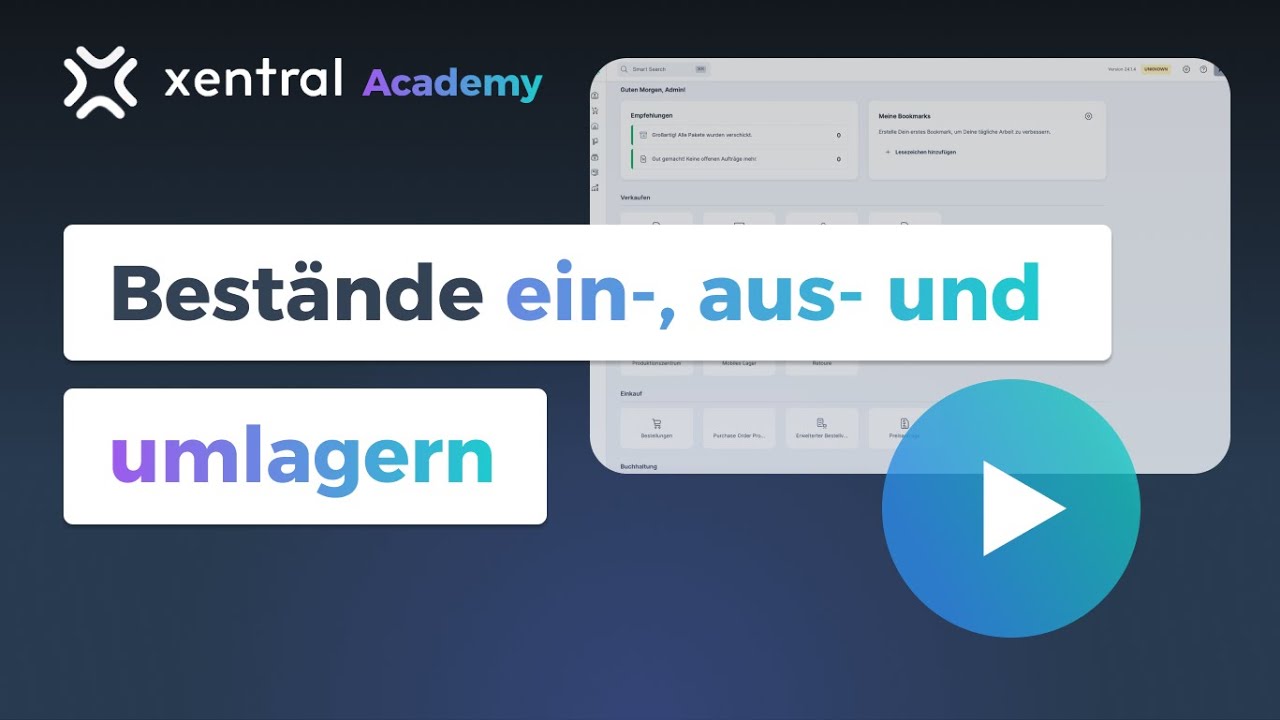 Best&auml;nde ein-, aus-  und umlagern in Xentral
