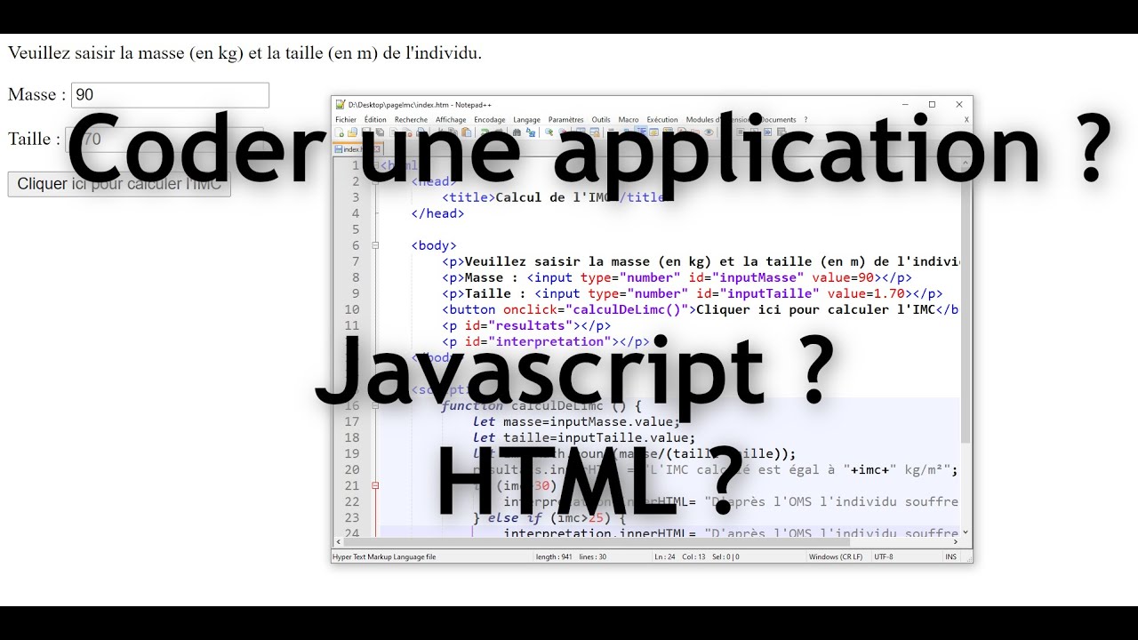 Créer une application en HTML/Javascript