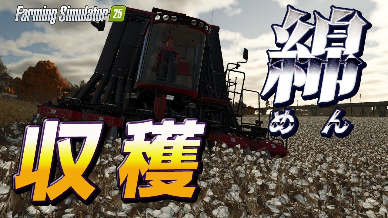 #11 衣服販売へ向けて素材の綿を大量収穫を実施！マップ最大の土地まで買ってしまったｗ [Steam PC版 Farming Simulator 25]