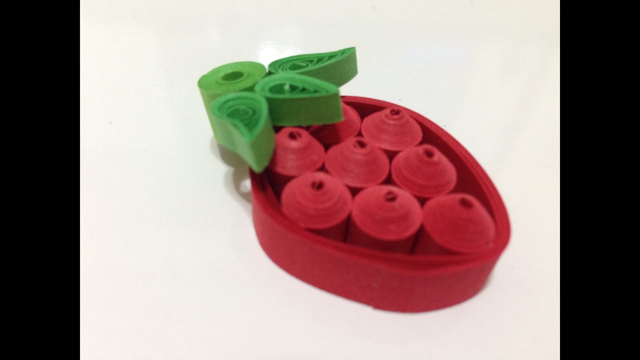 How to make Quilling Strawberry Necklace, strawberry diy