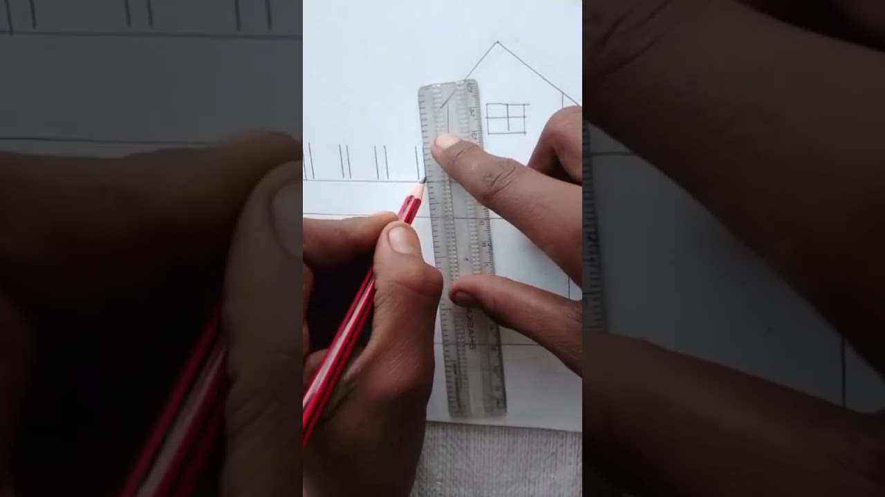 Beautiful building houses /pencil drawing /very easy /cute 