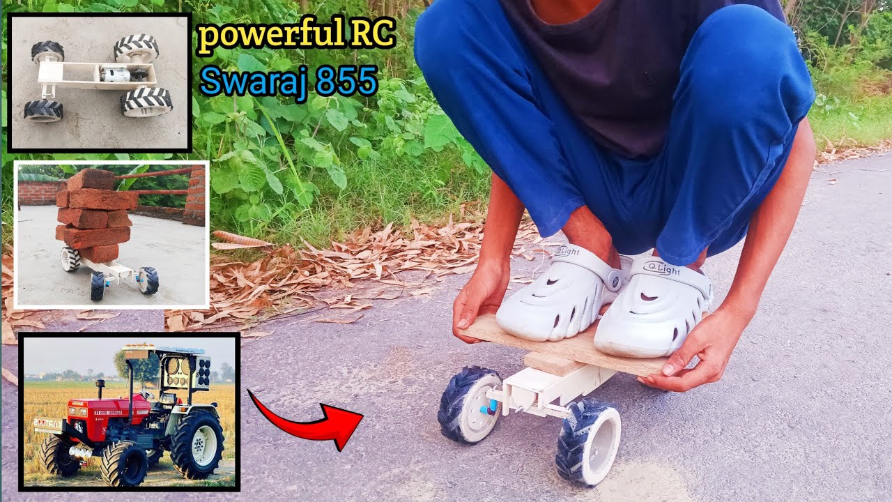 Powerful Swaraj 855 Tractor || how to make RC swaraj 855 tractor with PVC pipe | Totally homemade