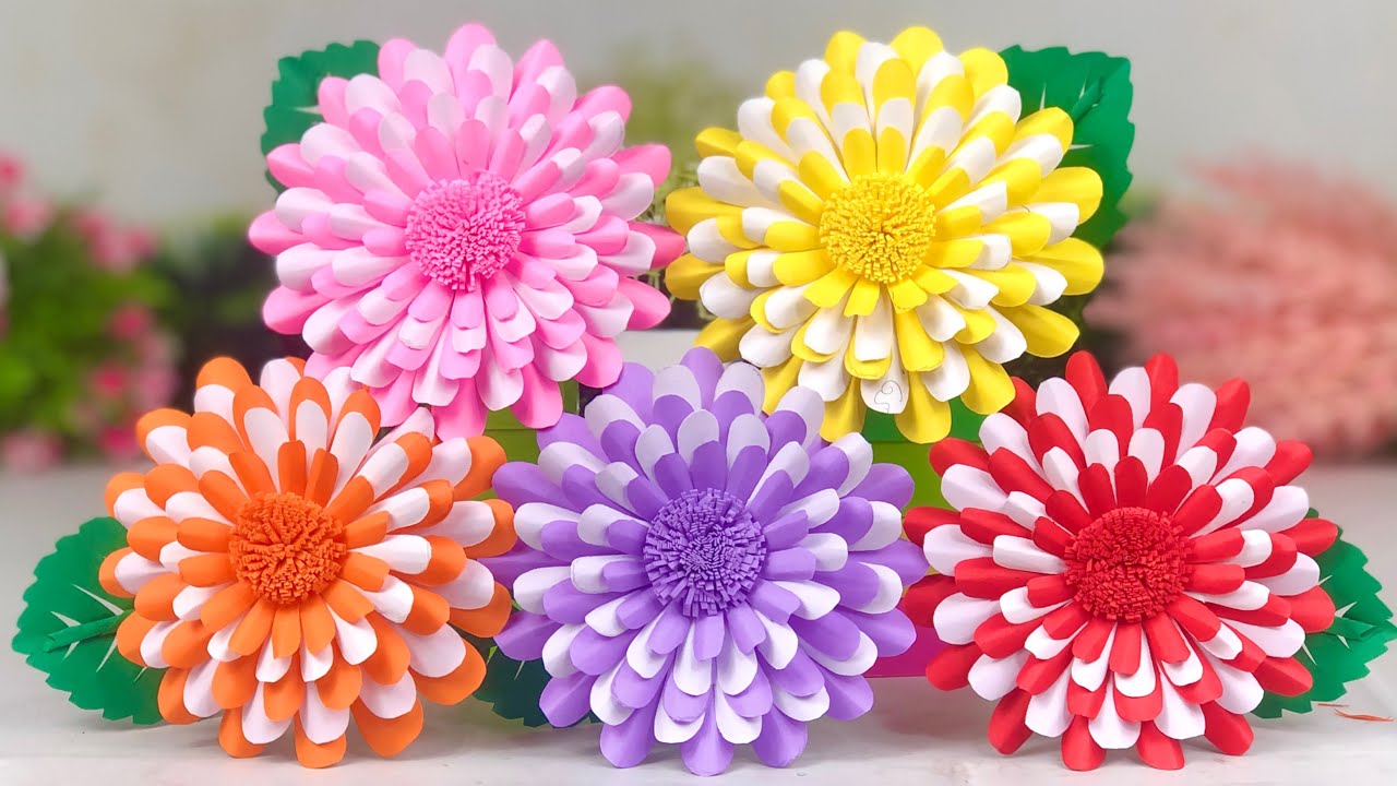 Beautiful Paper Flower Making 🌺🌹| Paper Crafts For School | Home Decor | Paper Craft | DIY | Crafts