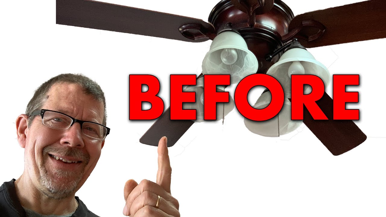 Ugly Ceiling Fan Replace - Before & After