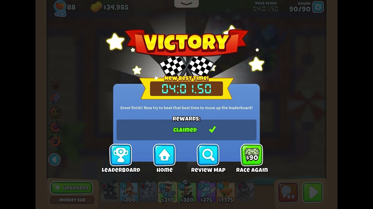 BTD6 race in 4 minutes