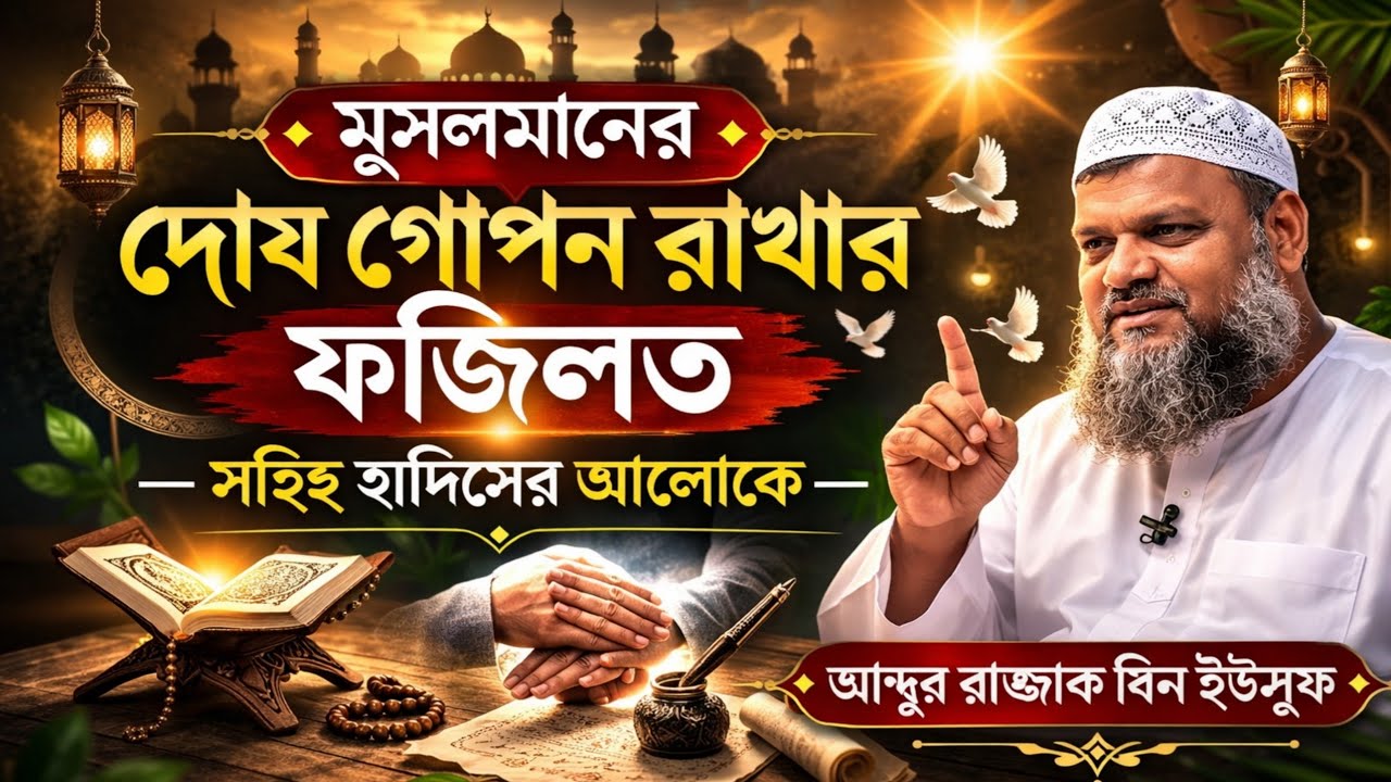 মুসলমানের দোষ গোপন রাখার ফজিলত—সহিহ হাদিসের আলোকে ।  আব্দুর রাজ্জাক বিন ইউসুফ ।  SOFOR MEDIA