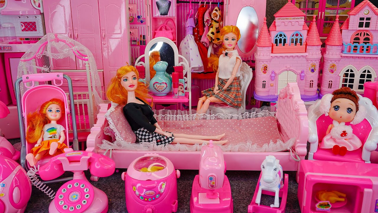 14 Minutes Satisfying with Unboxing Barbie Princess Rock Bed & Kitchen Playset Toys Review|Toys ASMR
