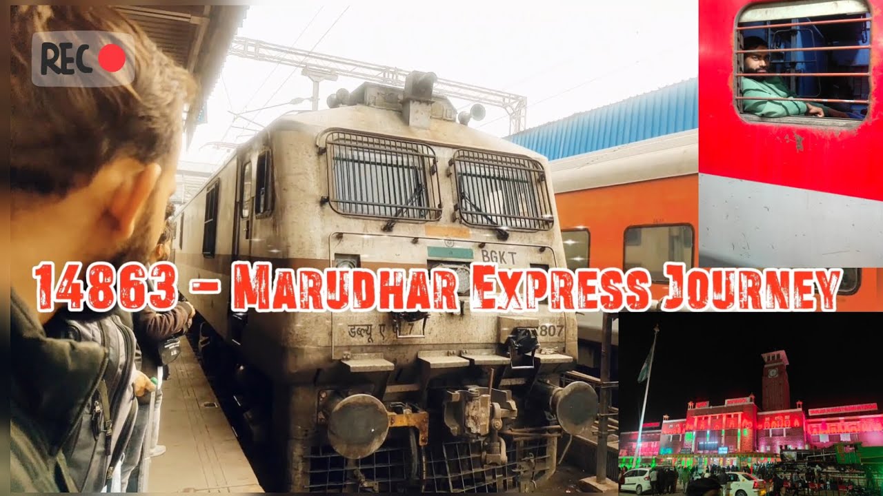 14863 - Marudhar Express Journey _ Jaipur - To - Jodhpur Jn. #@HappyRailJourney #railjourney 
