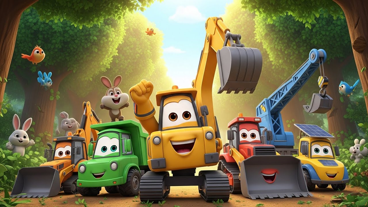 Construction Trucks Rebuild a Forest to Save the Animals! | Adventure Diggers | Educational Cartoons