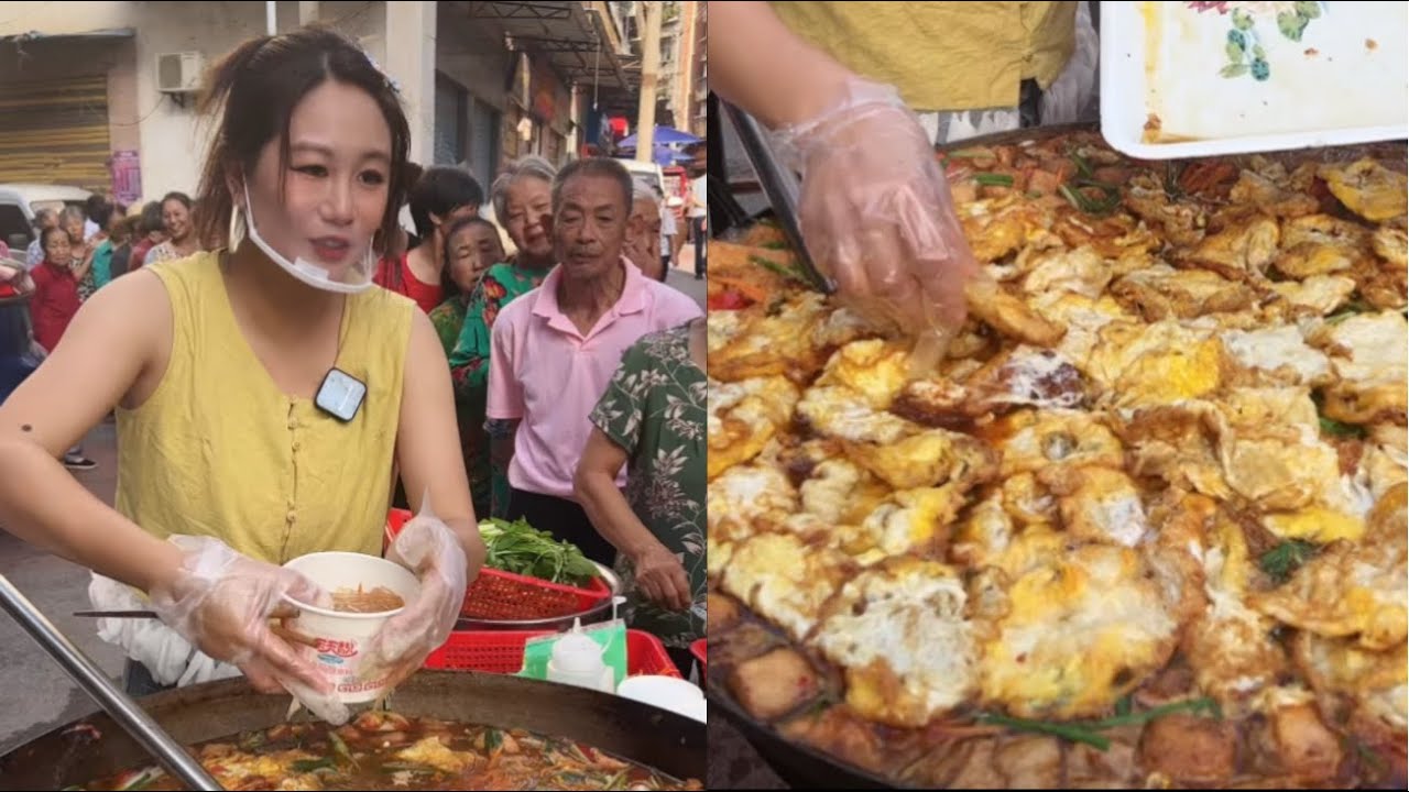 Live 2024.08.14The kind and beautiful sister cooks free meals for the old people on the street