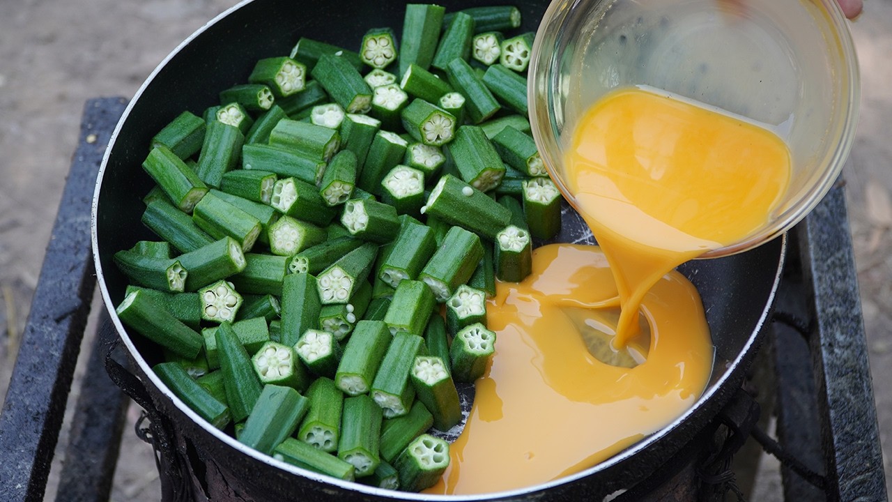Tasty Eggs Fried Okra Recipe / Kdeb Cooking