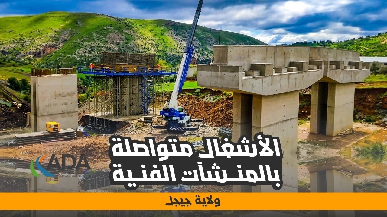 منفذ الطريق السريع جن جن - العلمة | تواصل أشغال المنشآت الفنية