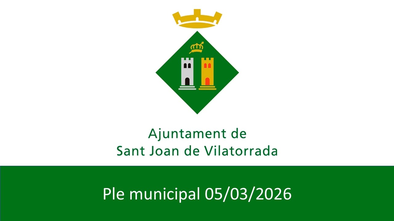 Ple ordinari Ajuntament de Sant Joan de Vilatorrada 05/03/2026