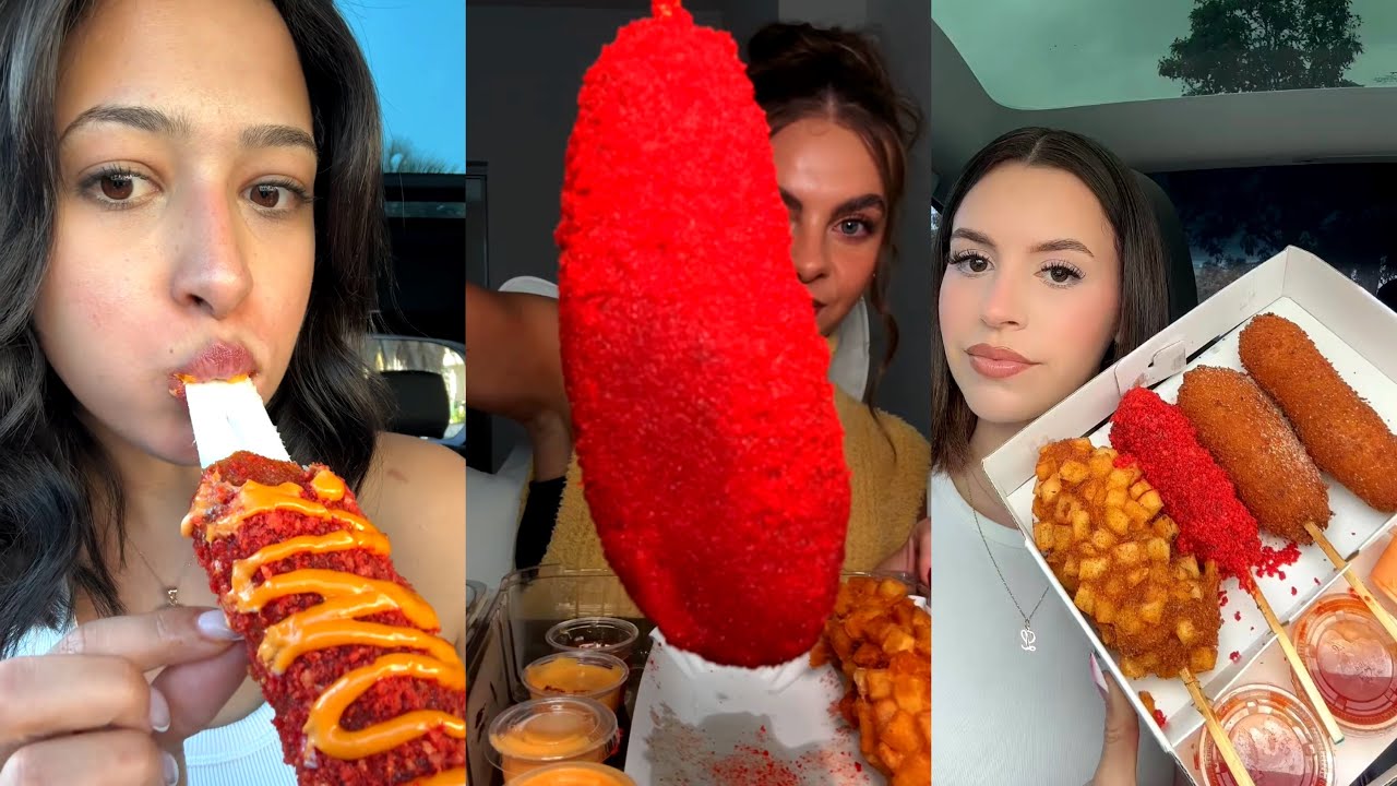 TIKTOK Korean Corn Dog Mukbang Compilation!