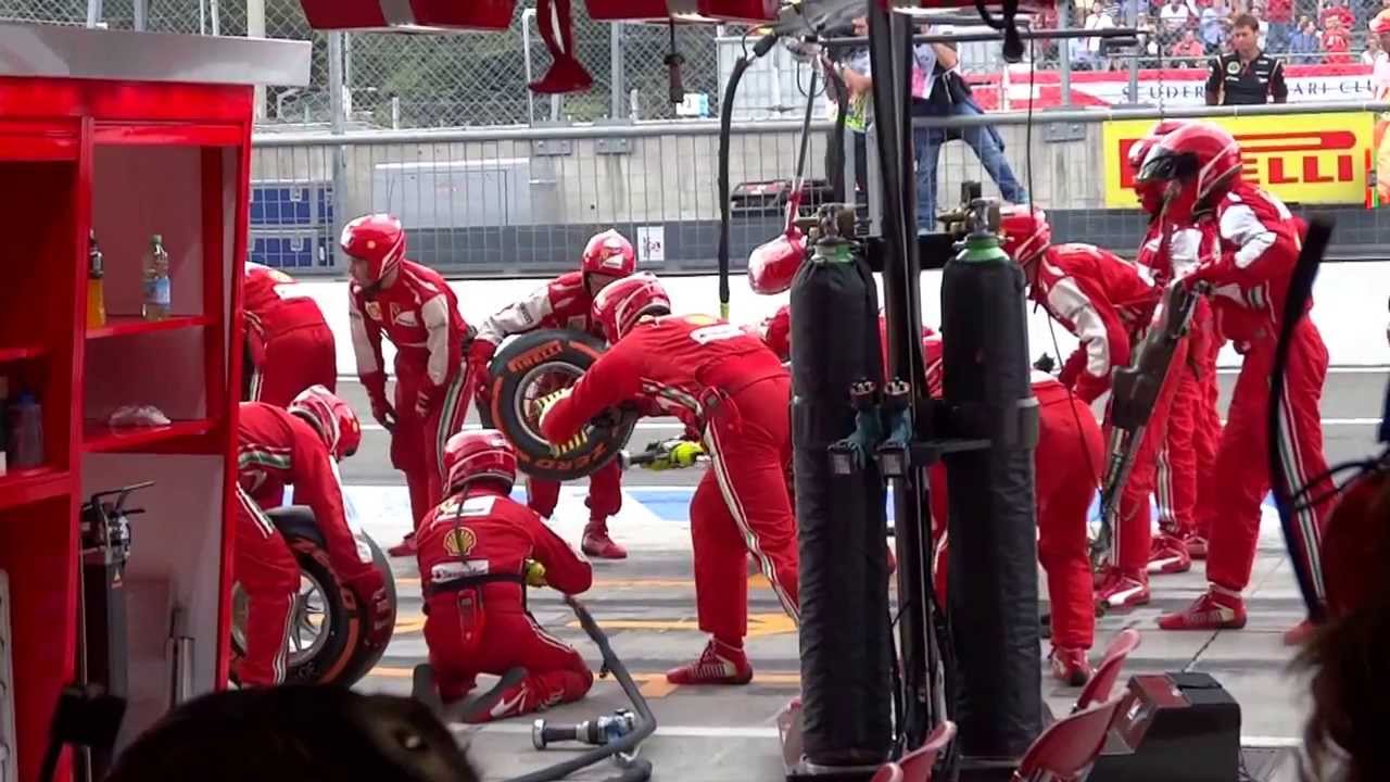 GP F1 Monza 2013 Alonso pit stop visto dai box Ferrari