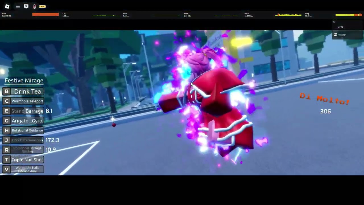 (stand power) Tusk act4 combo