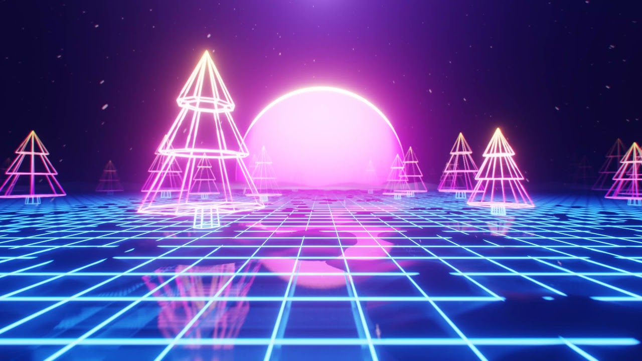 NEON CHIRSTMAS TREE WALK BACKGROUND LOOP. Xmas VJ Loop. Christmas Tree (No Sound)