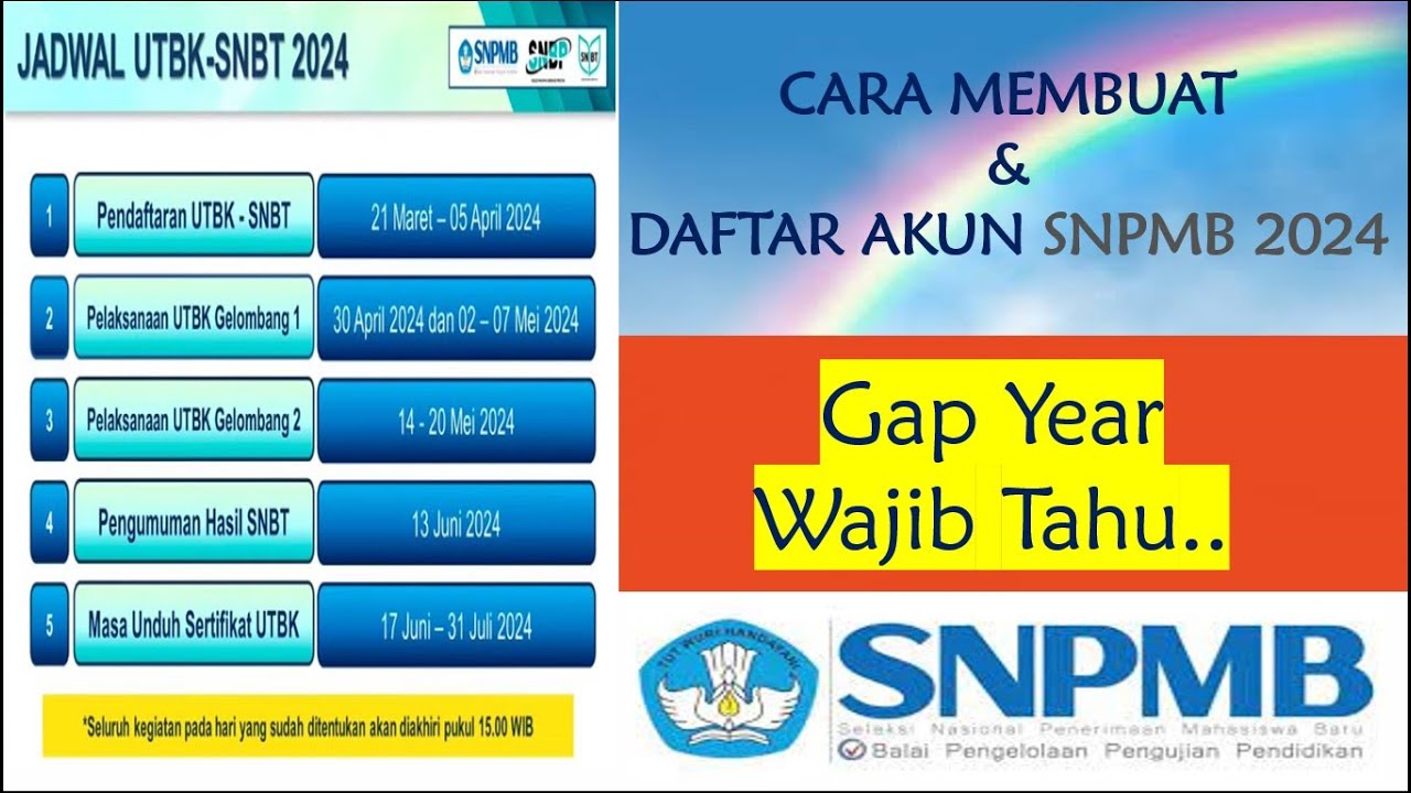 CARA MEMBUAT & DAFTAR AKUN UTBK SNPMB 2024 || GAP YEAR