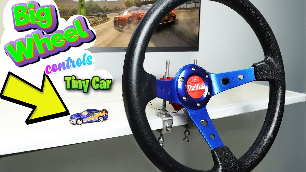 Big steering wheel control tiny RC car | The H Lab