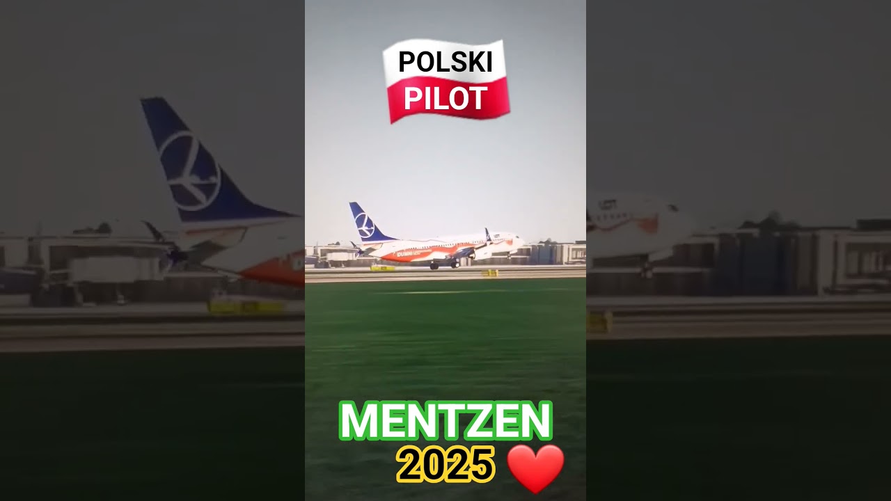 Polski Pilot ląduje po 4 godzinnym locie gdzie robił napis Mentzen #shorts