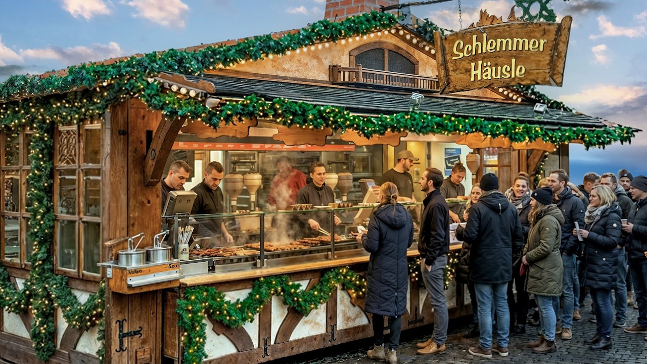 BEST German Christmas Market Street Food 🇩🇪 Augsburg Christkindlesmarkt