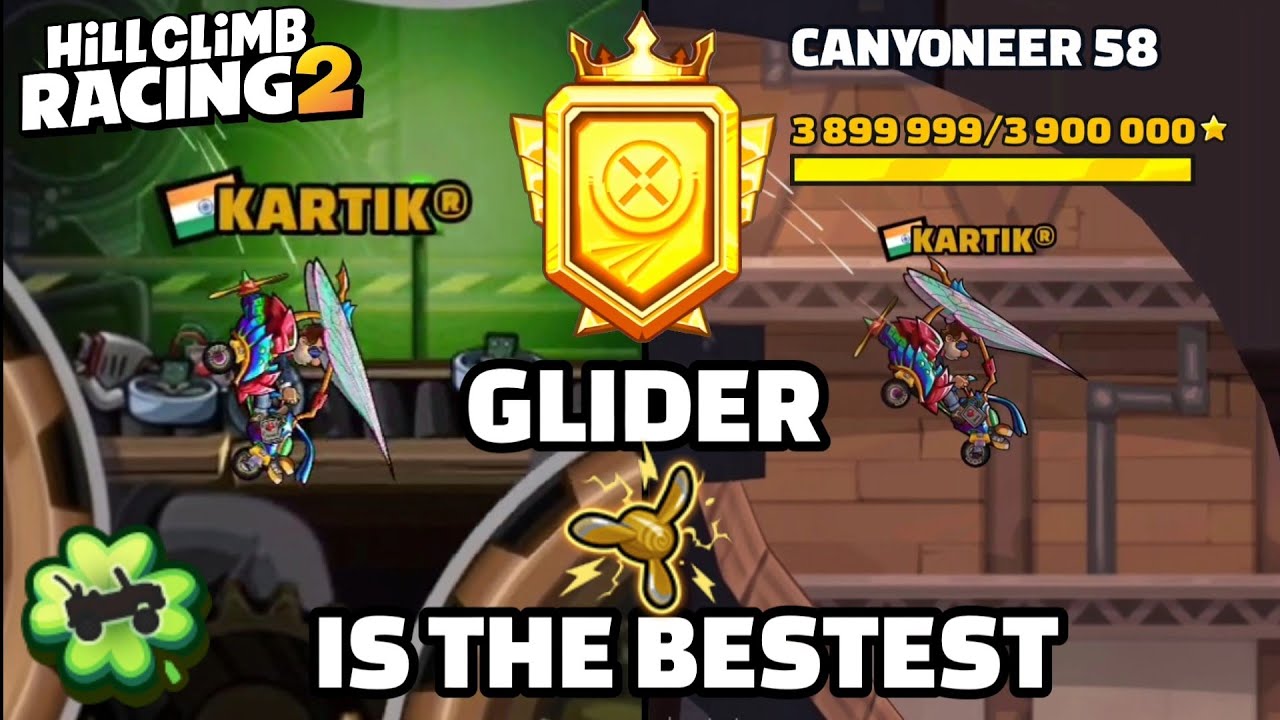 GLIDER IS THE BEST ADVENTURER!! 🤩🔥 CANYONEER 59 STARS GRINDING! ✨️ Hill Climb Racing 2