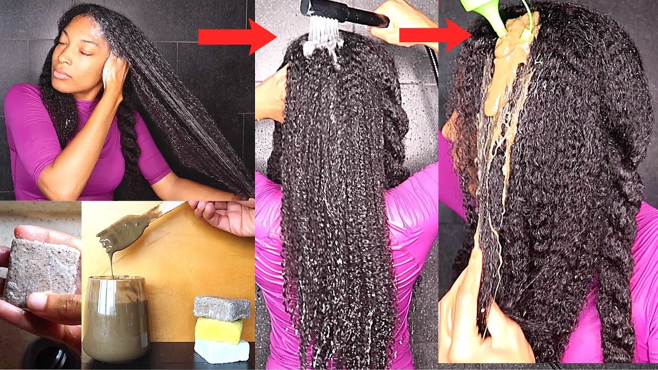 First Natural Hair Wash Day At The Hotel In Sweden ! *VERY DETAILED + Length Retention Tips