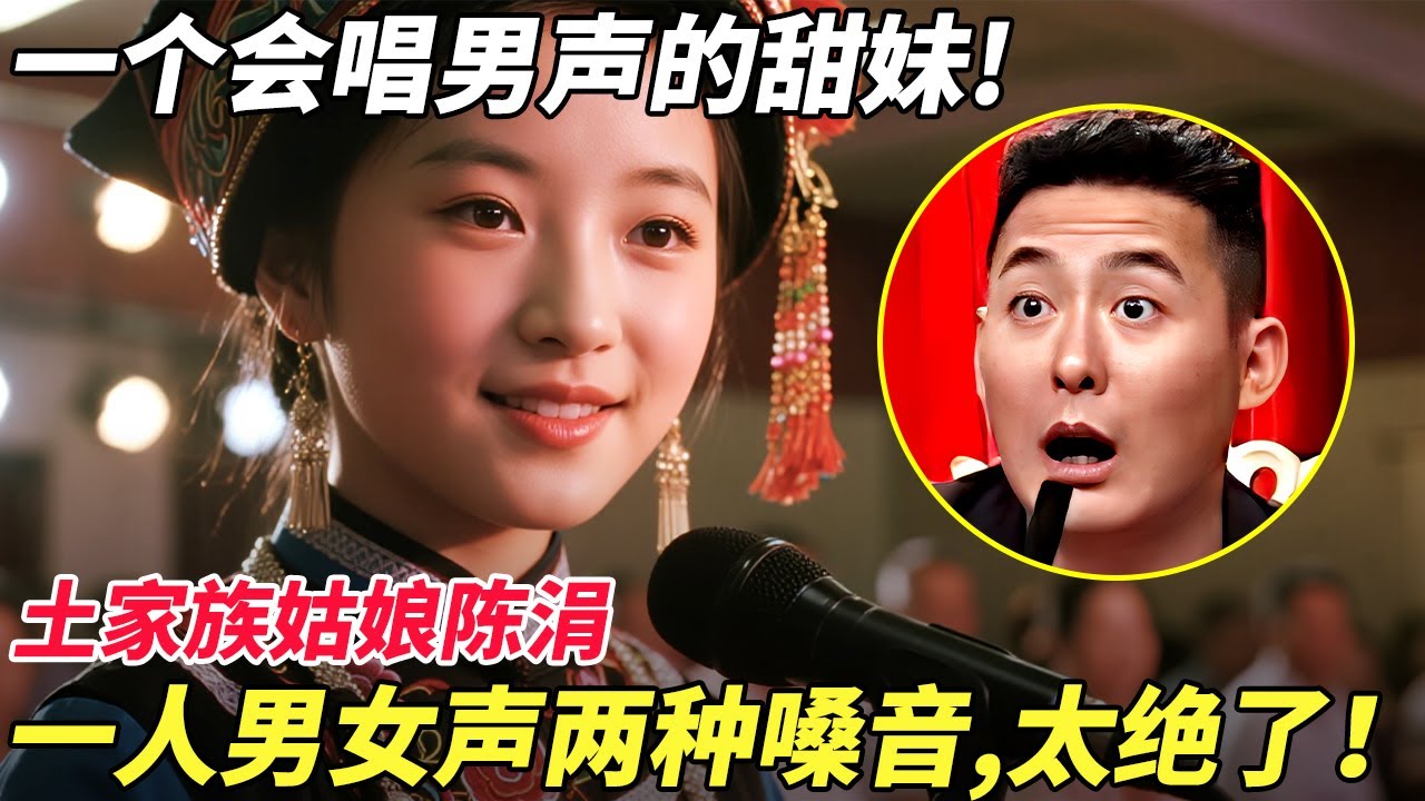 一个会唱男声的甜妹!土家族姑娘陈涓,一人男女声两种嗓音,太绝了！【家有大明星】#儿童才艺 #才艺 #唱歌