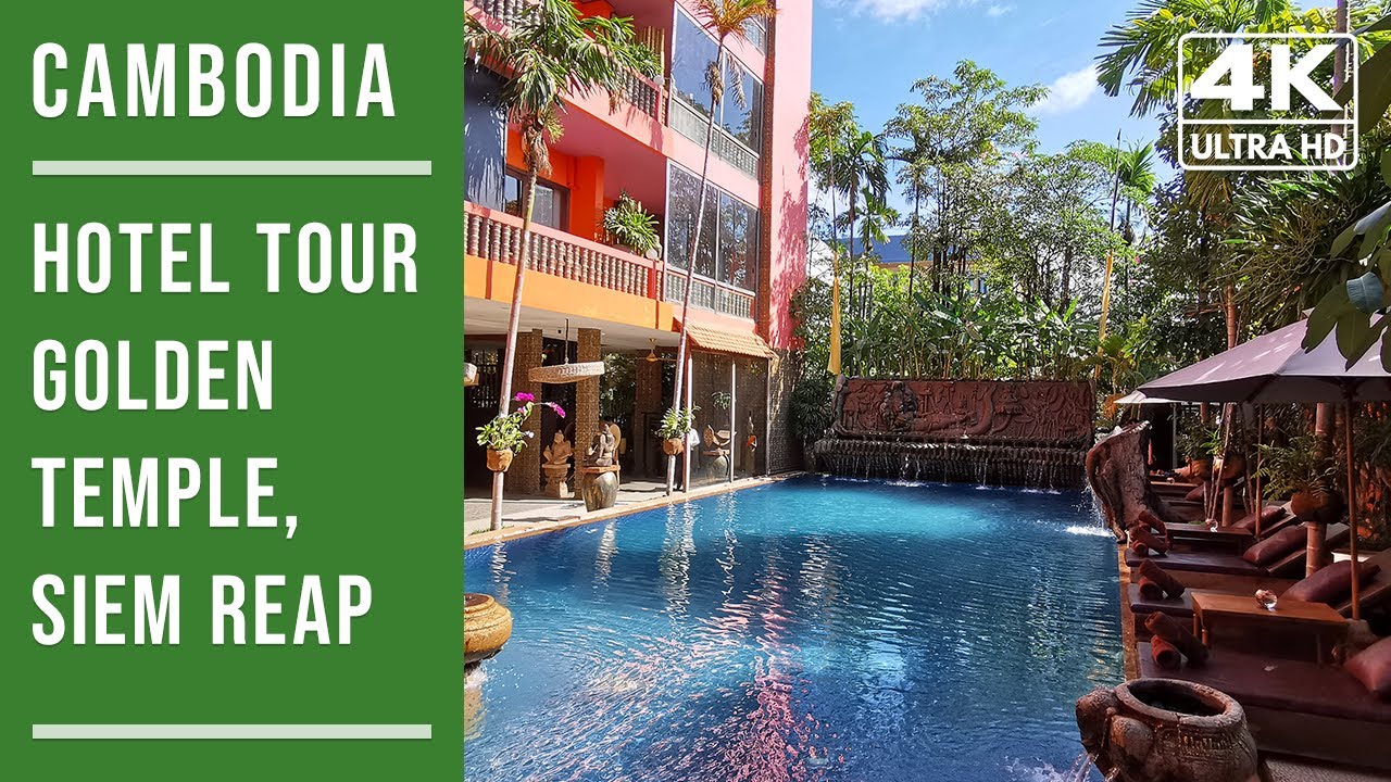Walkaround in the awesome Golden Temple Hotel in Siem Reap (Angkor Wat) (4K)