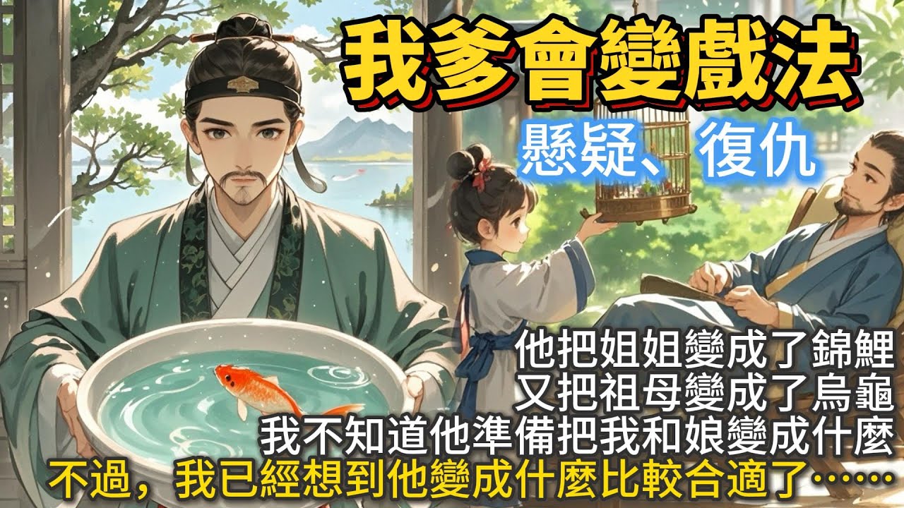 完結恐怖懸疑復仇文：我爹會變戲法。 他把姐姐變成了錦鯉，又把祖母變成了烏龜。 我不知道他準備把我和娘變成什麼。 不過，我已經想到他變成什麼比較合適了……