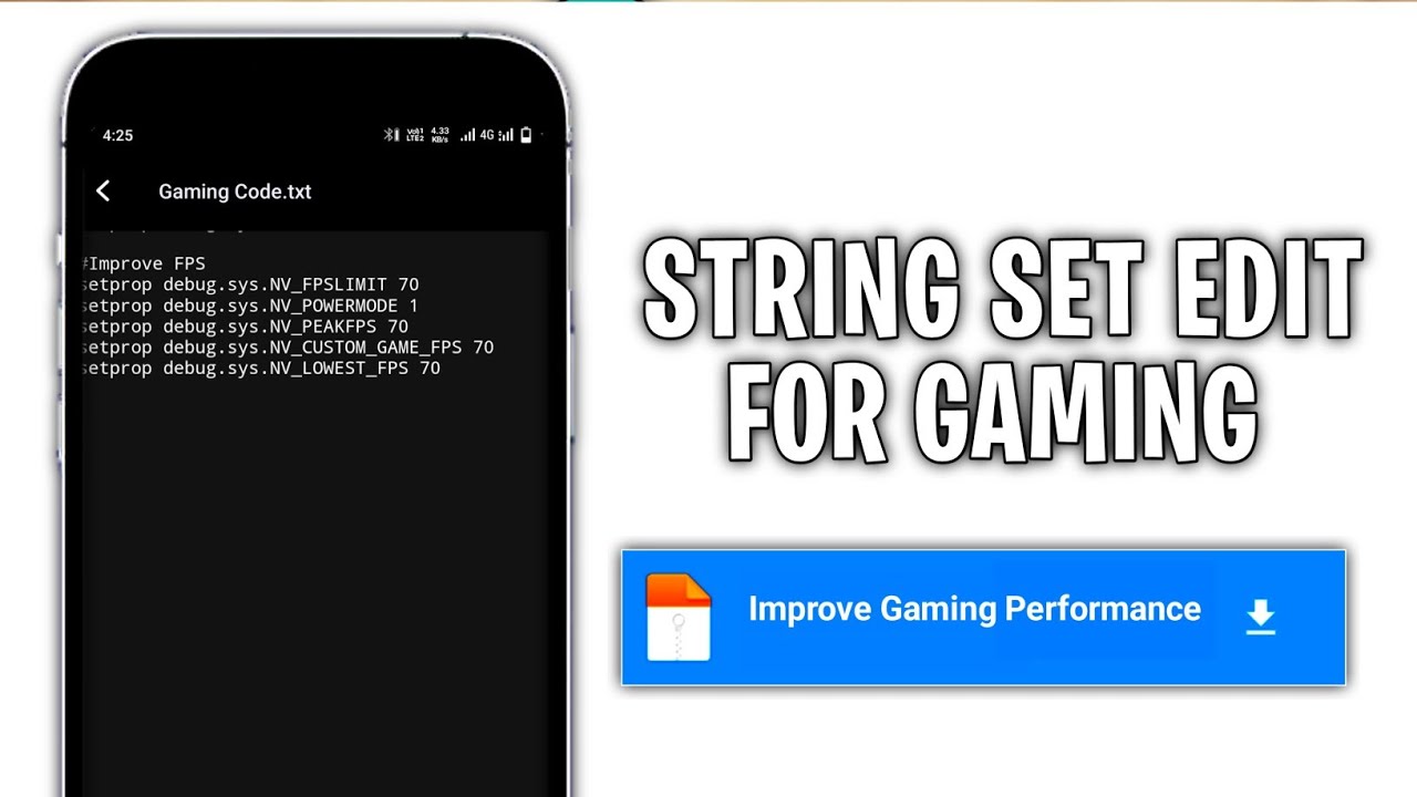 Improve Gaming Performance | String Set Edit For Gaming ( NON ROOT)