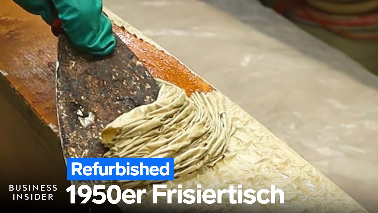 Antike Möbelzauber: Ein Blick auf die Restaurierung eines 1950er Frisiertisches