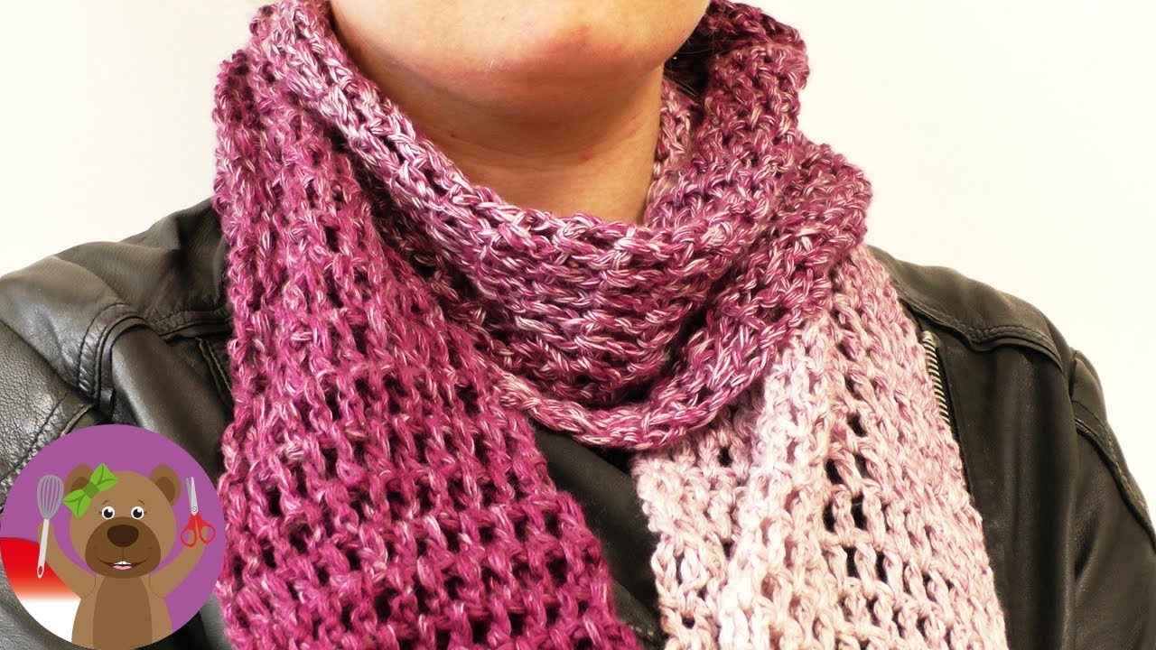 Merajut Syal Musim Panas - Sangat gampang dan cepat dengan Rajutan Double Crochet