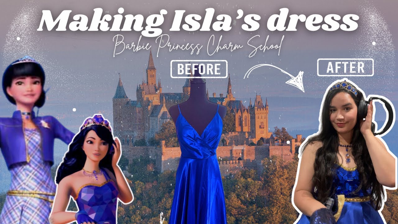 Making Isla’s dress from Barbie Princess Charm School ✨#barbie #costume #cosplay #princess