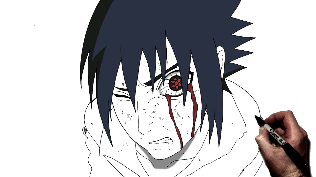 How To Draw Sasuke (Amaterasu) | Step By Step | Naruto