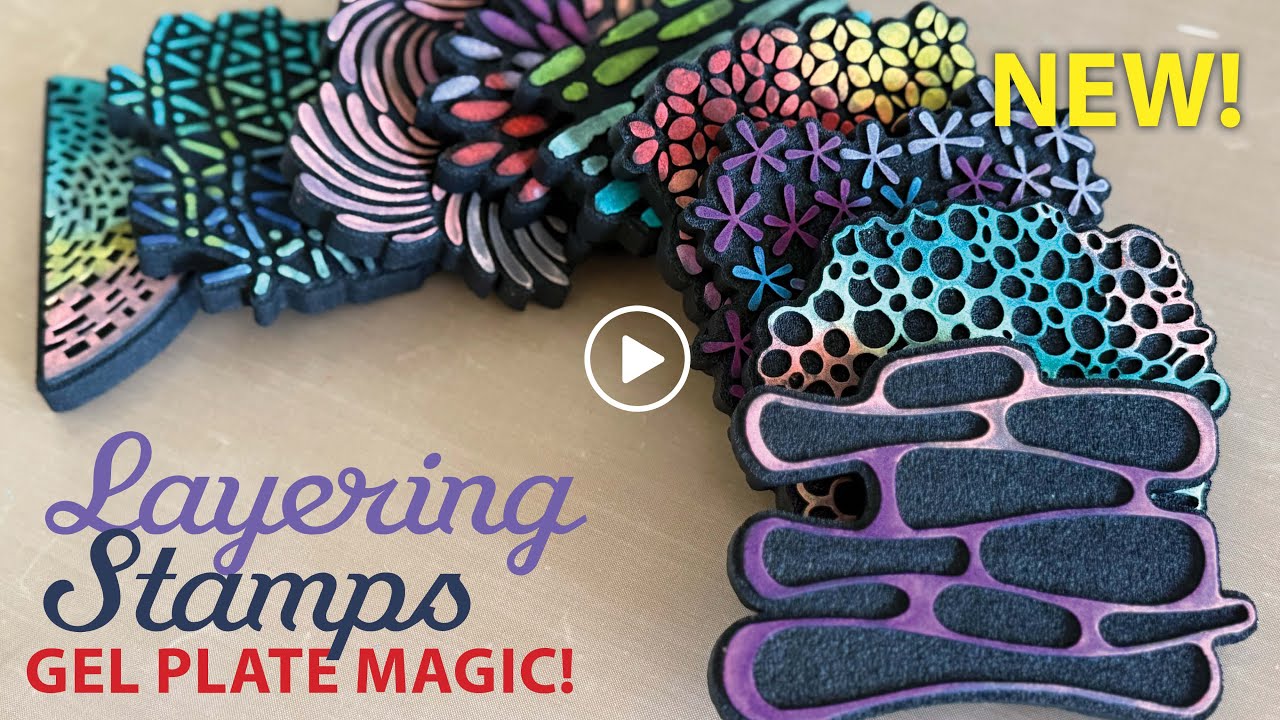 Layering Foam Stamps–Gel Plate Magic Plus Watercolor Stamping Techniques–Tutorial Tidbits