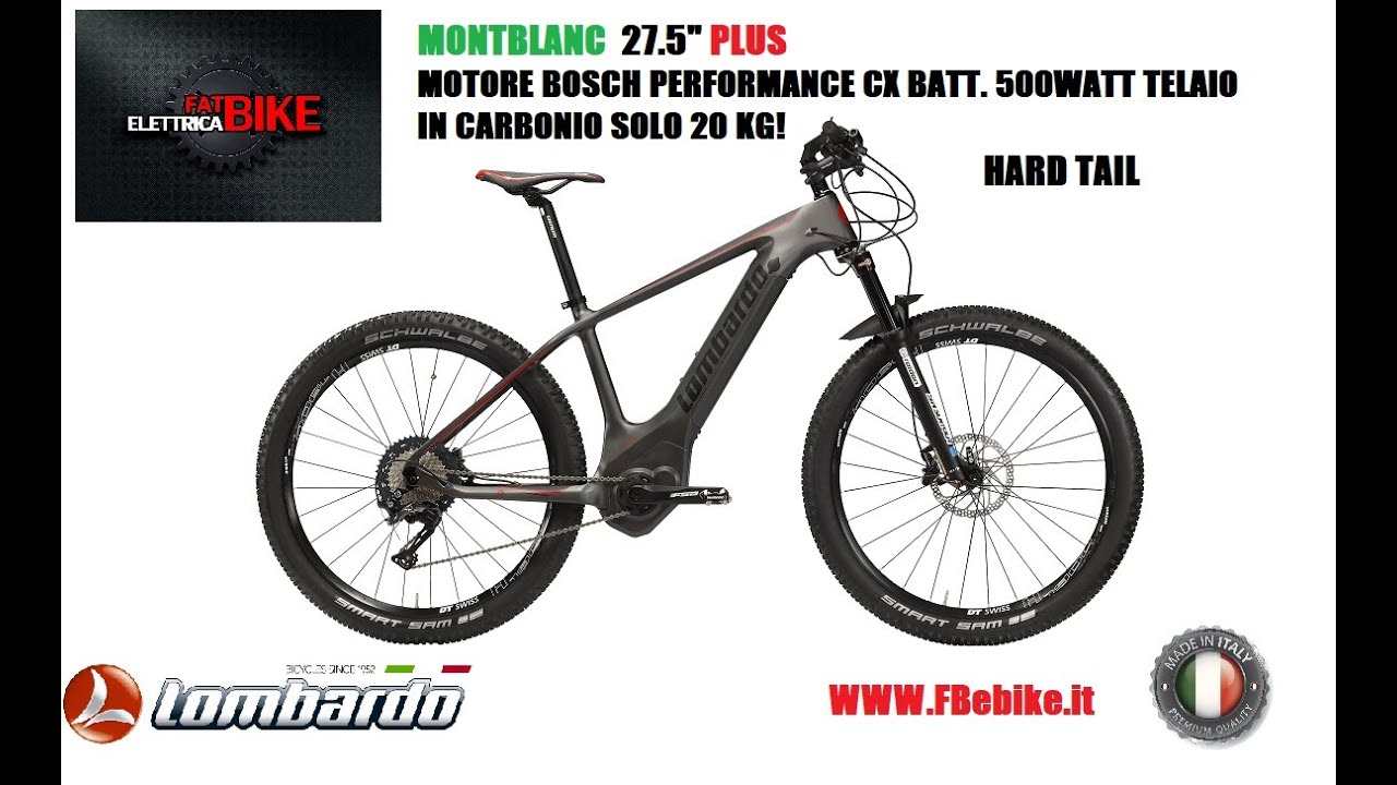 Mont Blanc e-Bike eMTB Front Bosch Batteria Integrata e Telaio in Carbonio Modello 2019 By Lombardo