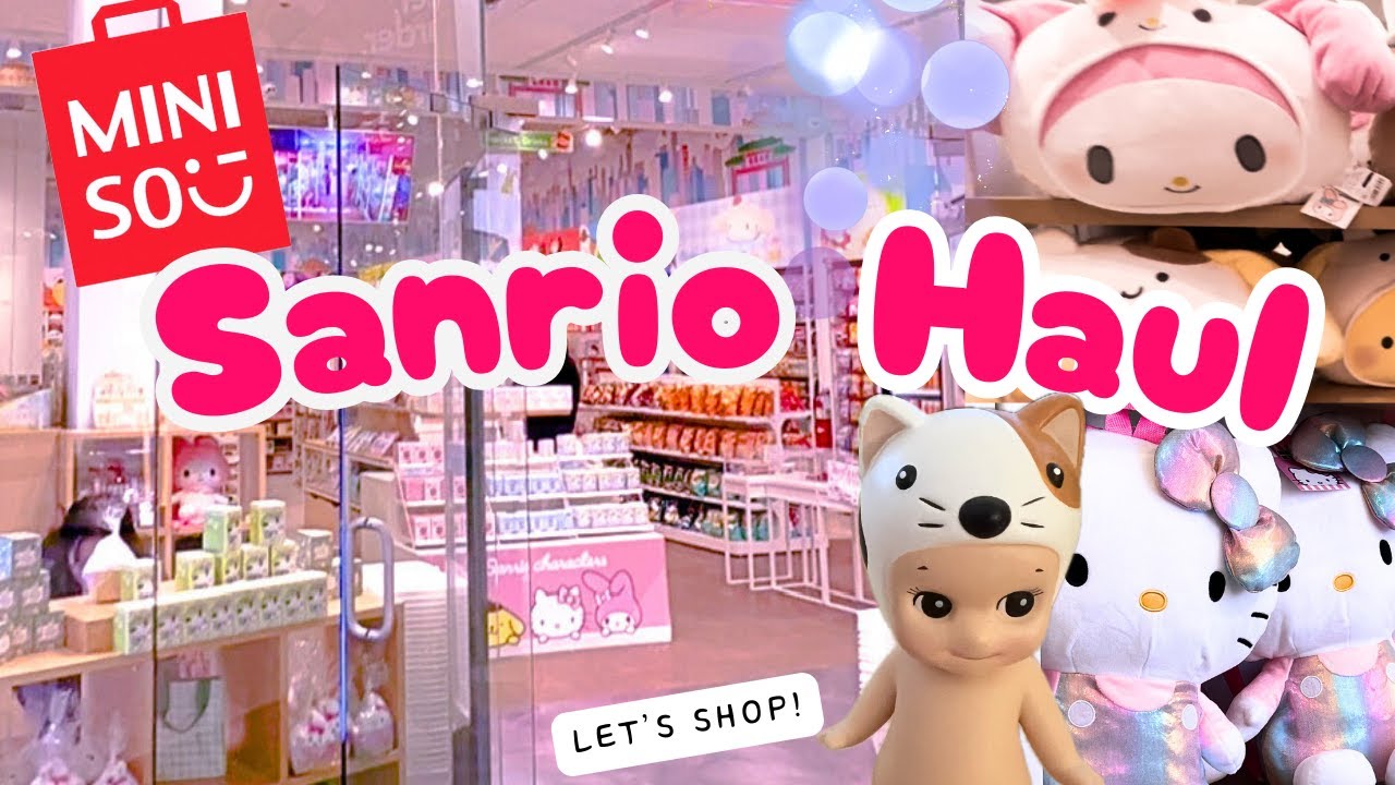 Sanrio x Miniso shop with me 💖 [Sonny Angels & Pompompurin blind box unboxing | 🎀 kawaii haul]