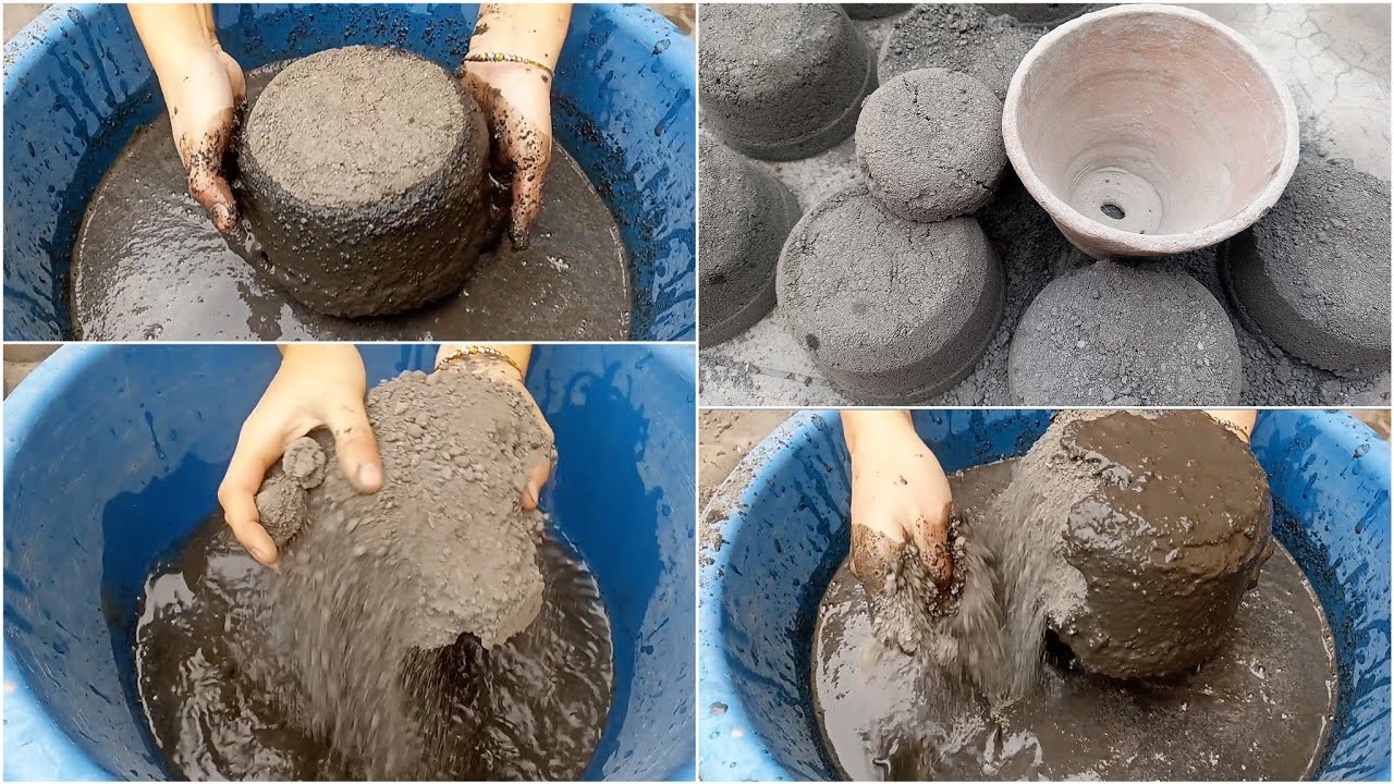 Asmr: 9K Celebrations 6 Extra Soft Gritty Charcoal Crumbling Clay Pot & Water Dip & Mixing🖤🤍#asmr