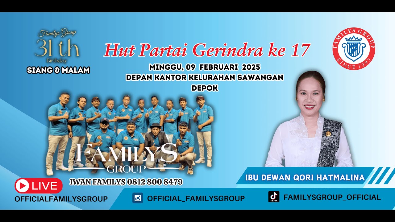 LiveStream FamilysGroup Edisi Lapangan Kantor Kelurahan Sawangan Depok Minggu 9 Februari 2025(SIANG)