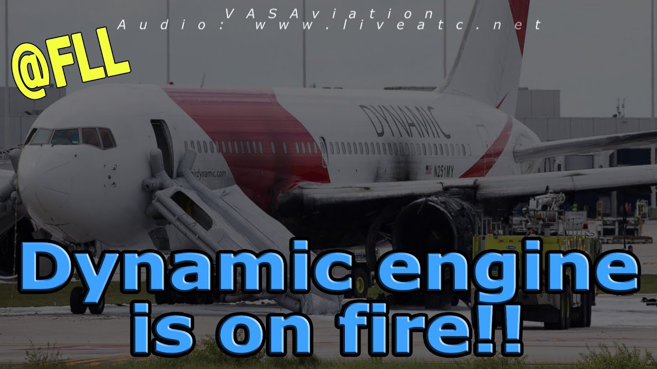[REAL ATC] Dynamic CAUGHT FIRE on taxi @FLL!!!